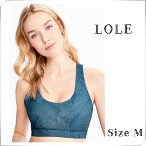 LOLE Break Line Printed Sport Bra in Teal Blue